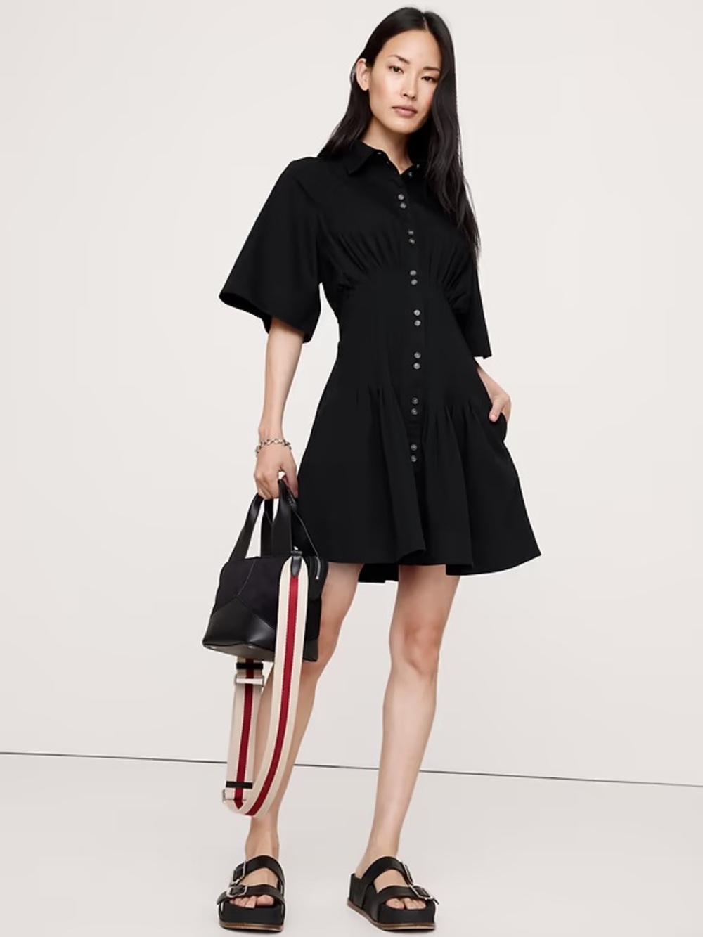 Banana Republic stretch cotton poplin dress. Anthropologie Tobie dupe.
